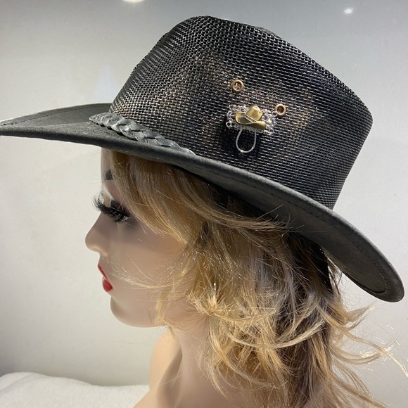 Western Cowboy Hat Lasso Gold And Silver Tone Unisex - Picture 6 of 9